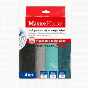 Салфетка д/уборки стекла,зеркал,кафеля,плит 30*30,MASTER HOUSE