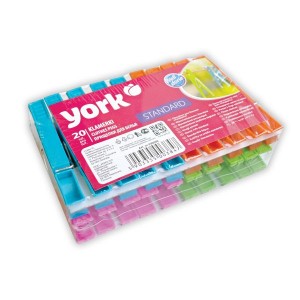 Прищепки бельевые, пластик, Стандарт (20шт/уп) цена за уп, 7*0,9*1,7см 96000 York