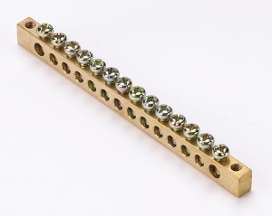 Шина нулевая 8 групп/крепеж по центру,сеч.6*9,Schneider