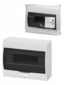 TDM бокс ЩРН-П-12 Эко модулей навесной сосна с дымчатой дверцей IP41 SQ0901-0016