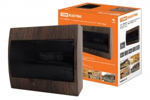 TDM бокс ЩРН-П-6 Эко модулей навесной сосна с дымчатой дверцей IP41 SQ0901-0013