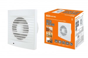 Вентилятор вытяжной d=100мм 15Вт 100м3/ч 40дб инд.москит сетка ТДМ SQ1807-0001