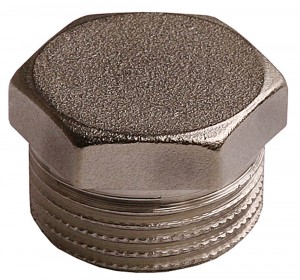 Заглушка 6-ти гранная головка никелированная латунь,  3/4" наружная