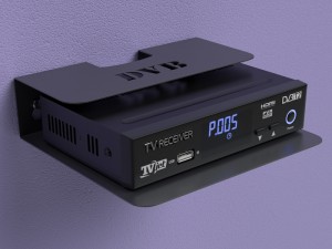 Кронштейн-полка для ресиверов, роутеров WALL SHELF-S (BAS WS/WL-001) черная, 172x47x177мм, до 1,5кг