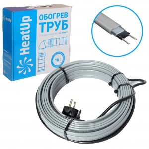 HeatUp саморег. кабель (комплект на трубу) неэкран. 8м/128Вт (16Вт/м), шнур 2м
