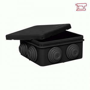 Коробка распаячная Кор (дуб) 65*65*50мм, крышка, IP54, 4входа с гермовод.