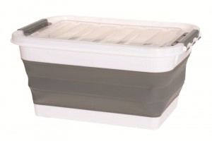 Таз складной 10л,прямоугольн. с крышкой (39*28,3*19,4) силикон CELLTIX