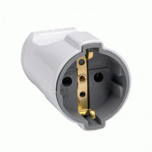 Штепсельное гнездо с/з 10A 240B белый Smartbuy SBE-10-S02-w