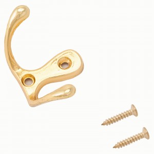 Крючок-вешалка мебельн 2-рожк СТАНДАРТ 002GP золото