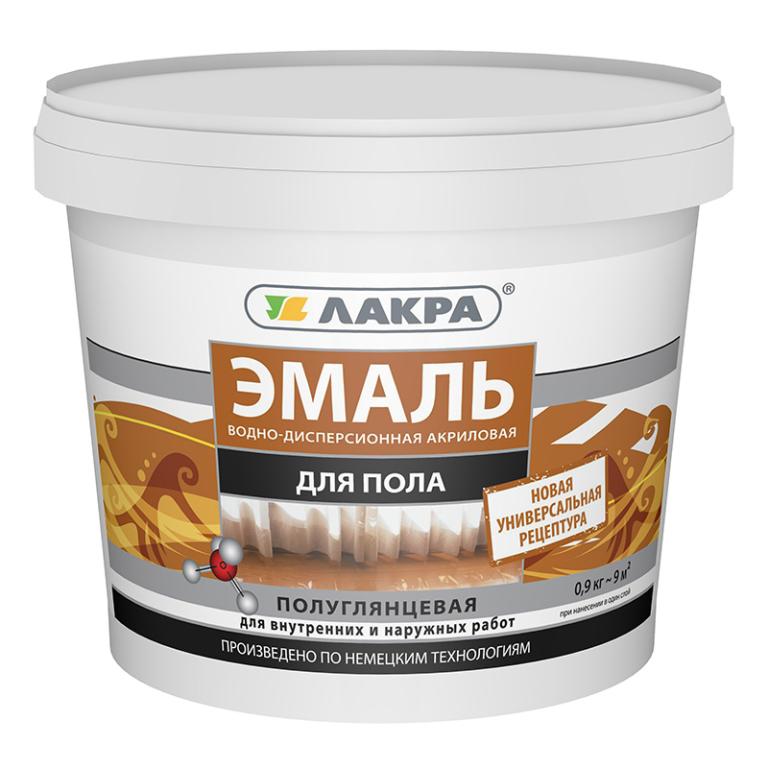 Лакра эмаль акриловая для пола желто-коричневая 0,9 кг