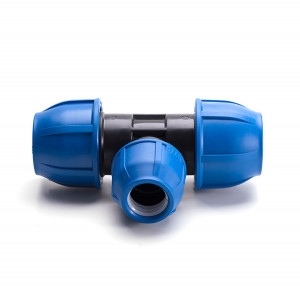 Тройник 25х20х25мм, переходной компрессионный для ПЭ труб