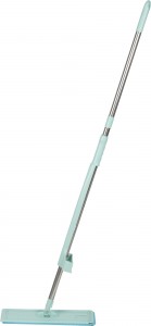 Швабра насадка плоская микрофибра 11,5*35см, ручка 120см,механ. отжим Рыжий Кот