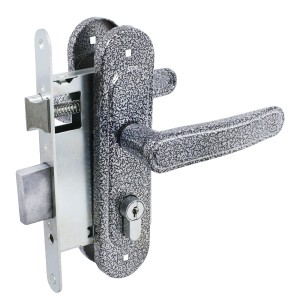 Замок врезной с/руч.Птимаш ЗВ4-3.08 (ЗВ4-1.55) серебро м/о 55