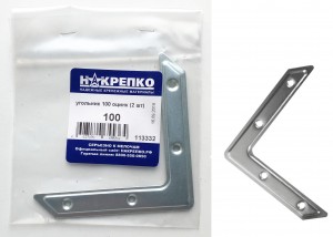 Угольник оцинкованный 100 (2 шт BL) (цена за уп) НАКРЕПКО