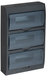 Бокс (корпус) пластик ЩРН-П-36 модулей навесной БЕЛЫЙ с дымчатой дверцей IP41 9166