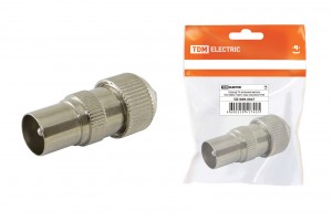 TDM TV Штекер антенный угловой пласт. без пайки белый