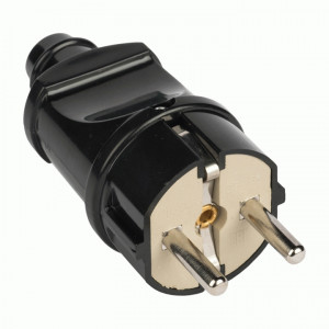 Вилка прямая б/з 10 А 240В черная Smartbuy SBE-10-P04-b