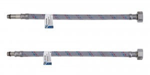 Подводка гибкая д/смесителя сталь нерж. со стальной гайкой, 1/2 1200мм (пара)