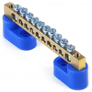 Шина "N" нулевая (латунь) 6х9мм на двух угл.изоляторах 8 групп Smartbuy (SBE-bc-8-2I)