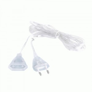 Удлинитель для гирлянд 5 м кабель прозр. с выключ.