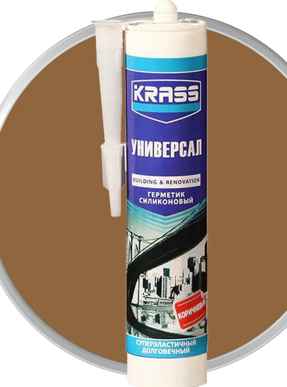 Герметик силиконовый универсальный KRASS 300мл коричневый