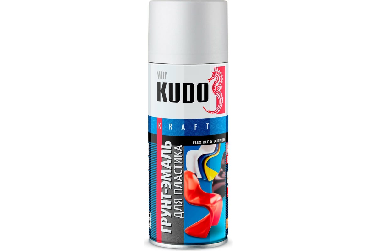 Грунт-эмаль для пластика KUDO белая RAL9003 520мл