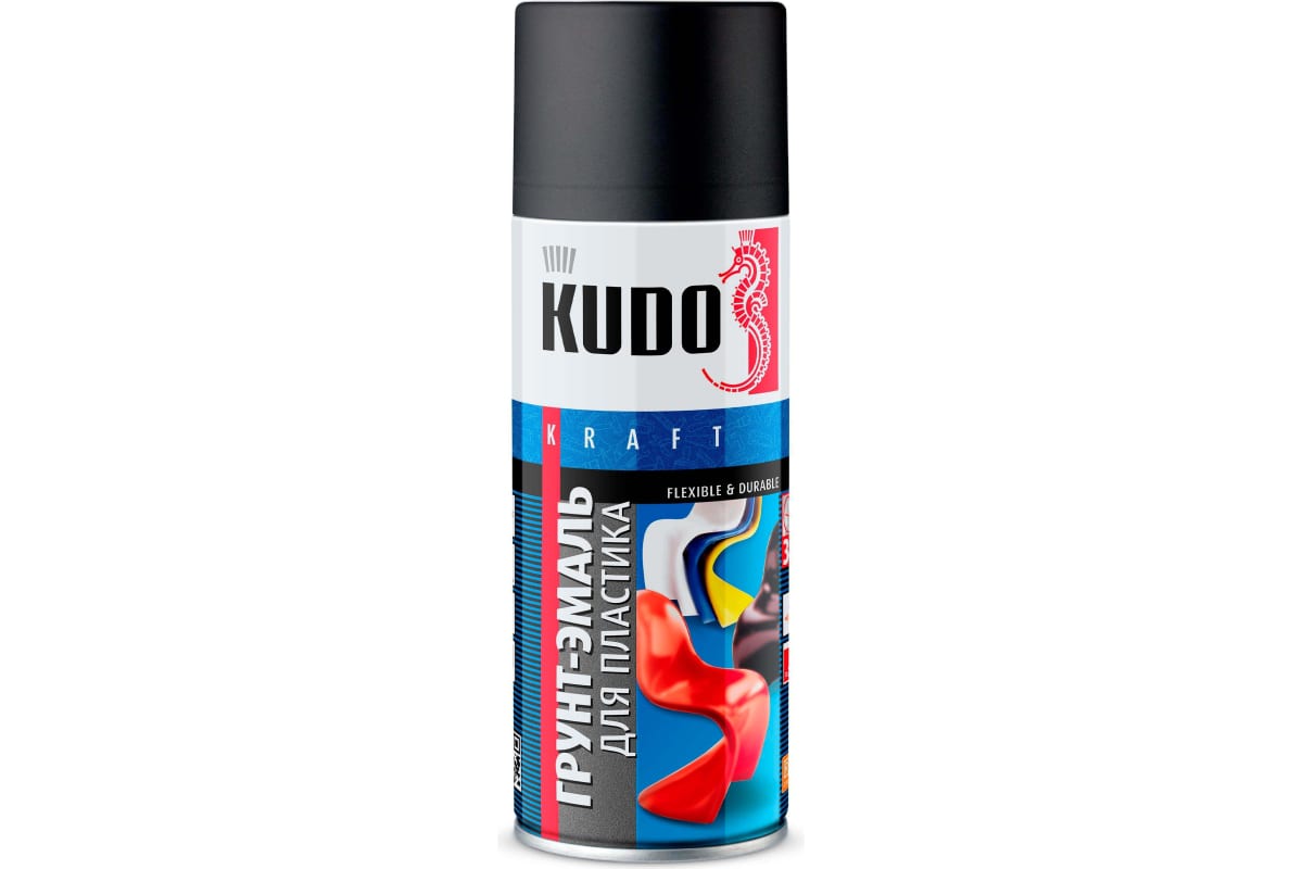 Грунт-эмаль для пластика KUDO черный RAL 9005 520мл