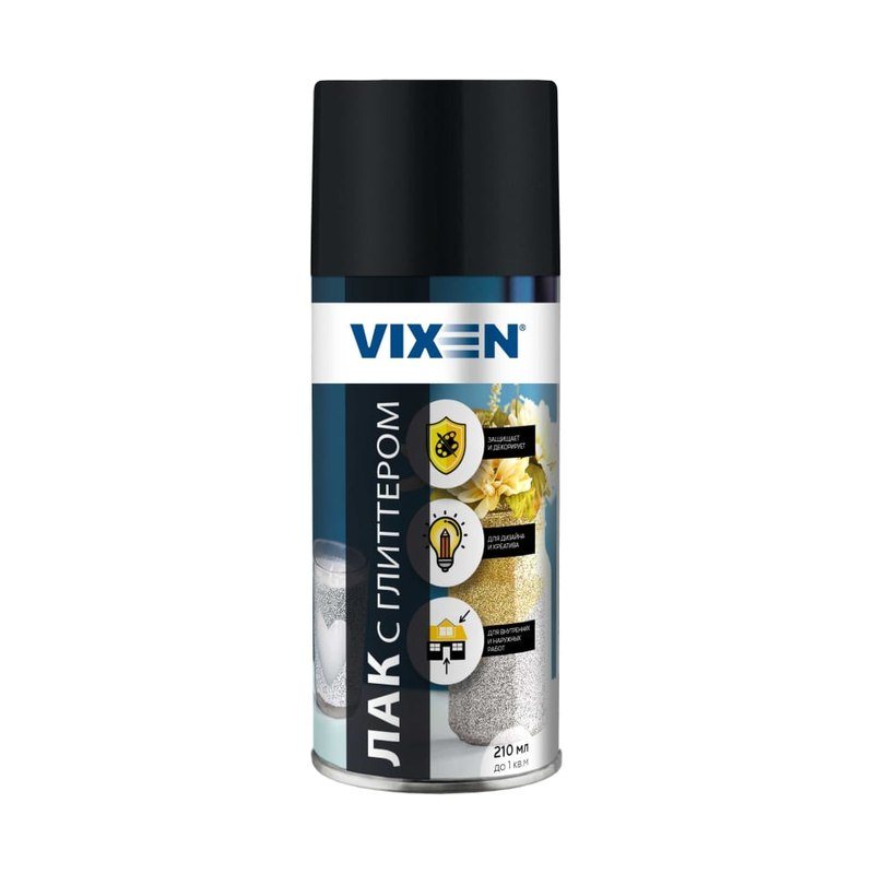 Лак VIXEN с глиттером золотой (210мл)
