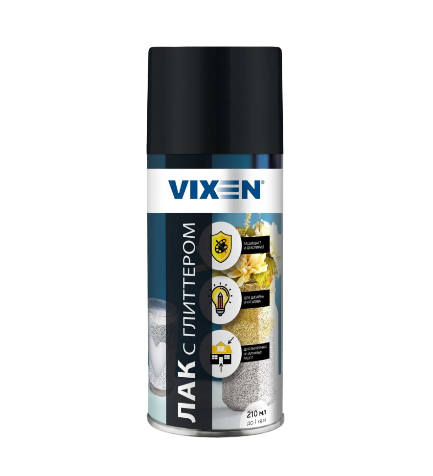 Лак с глиттером золотой VIXEN 210мл
