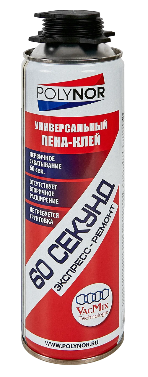 Клей-пена монтажная Polynor Экспресс 60 секунд 500мл