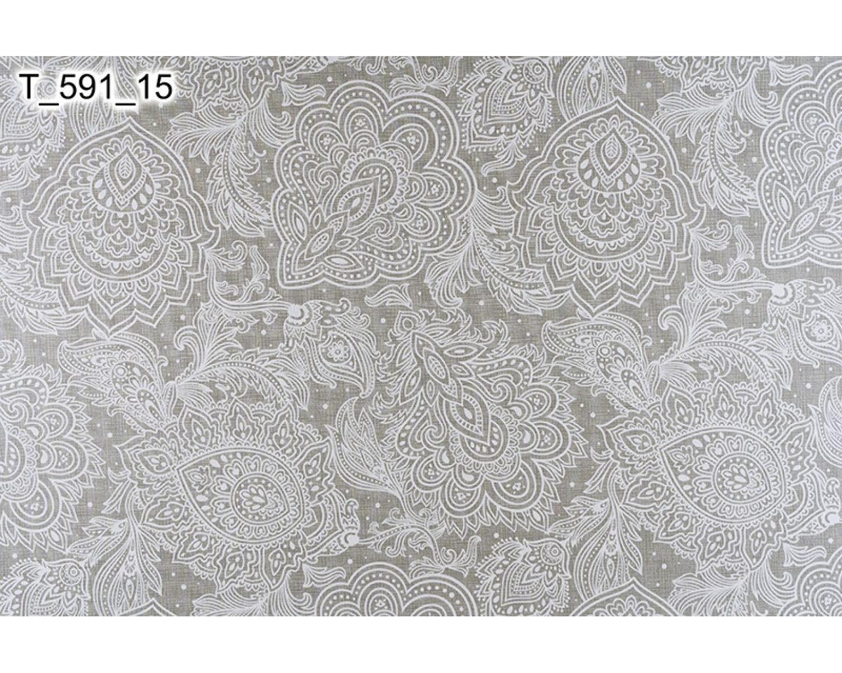 Клеёнка с ПВХ покрытием Дуэт Т-591/15 1,25х25м серый ажур