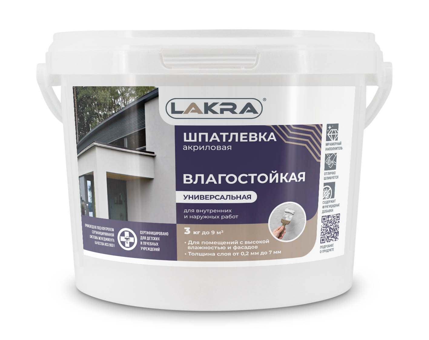 Шпаклевка акриловая универсальная Лакра 3кг