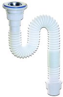 Сифон гофрированный Элит с нерж чашкой 70мм,L1200мм (40/50)