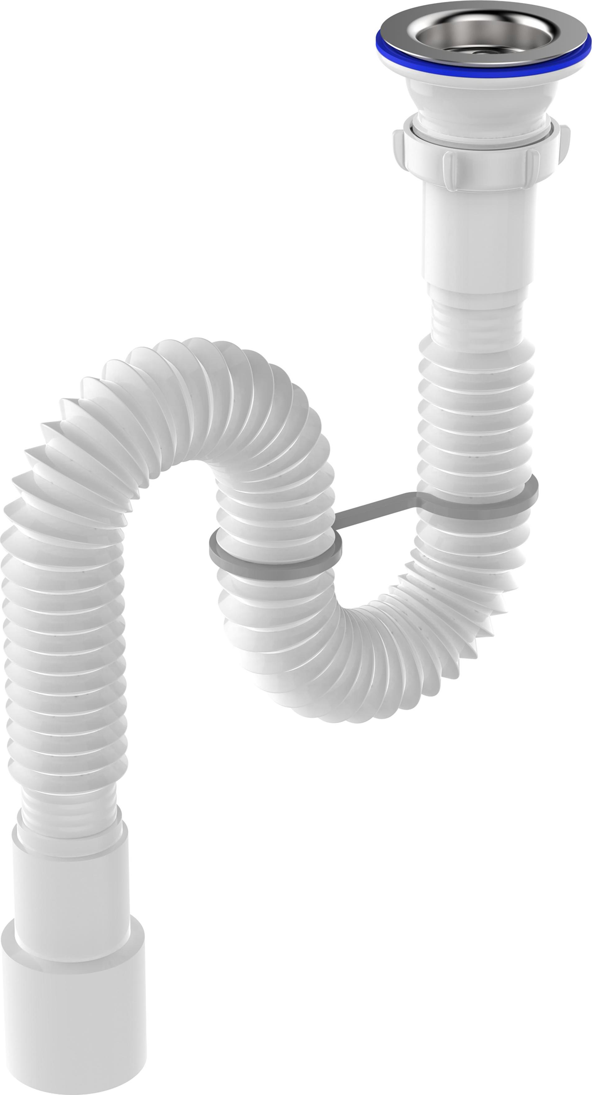 Гофросифон 1 1/2(70мм)*40/50 удл. с мет реш.F113-55