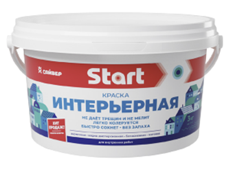 СТАРТ краска ВД интерьерная белосн.  1 кг./9