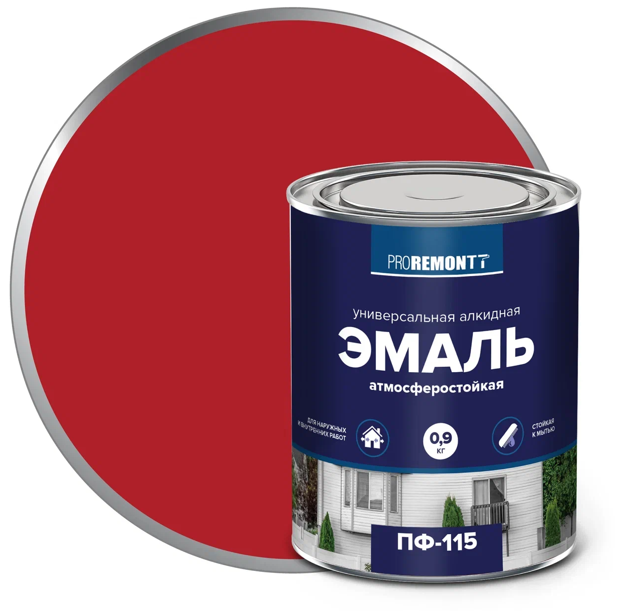ПРОРЕМОНТ  эмаль ПФ-115 Красный 1,9 кг.