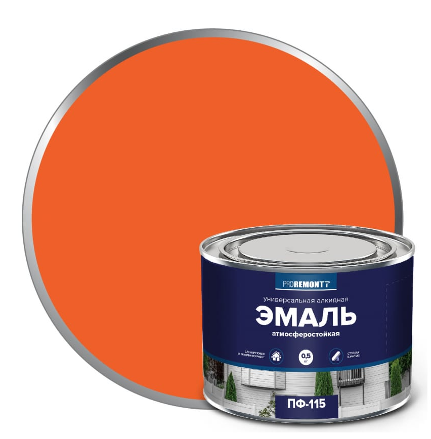 ПРОРЕМОНТ  эмаль ПФ-115 Оранжевый 1,9 кг.