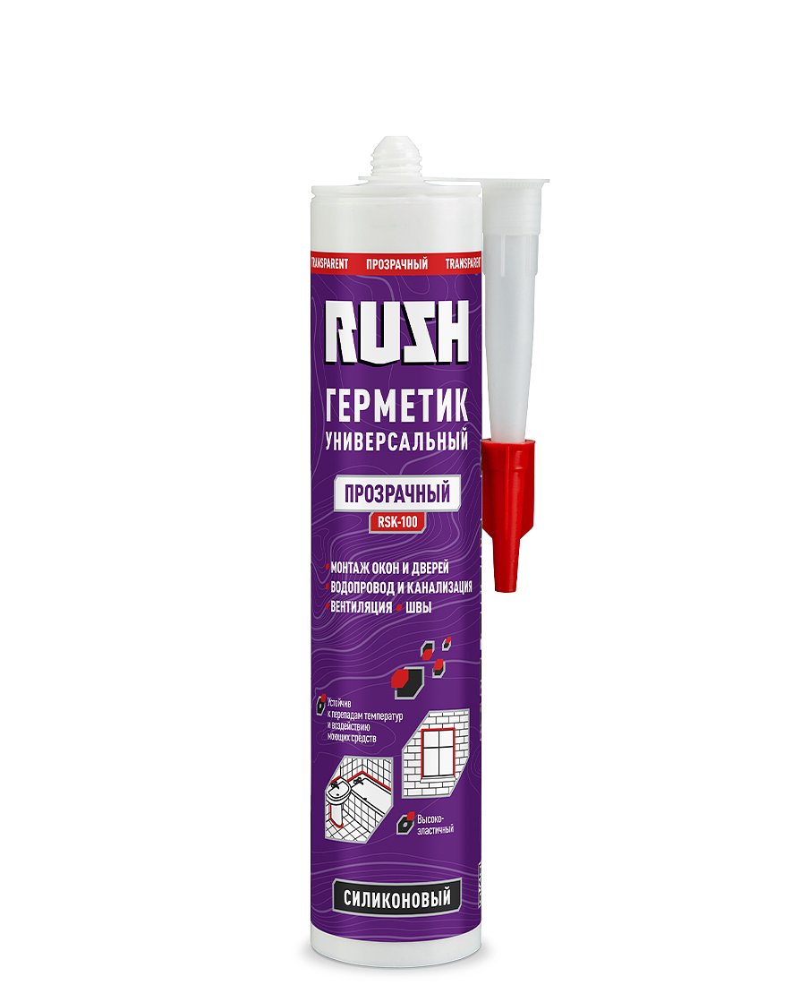 Герметик силиконовый  универсальный  прозрачный RUSH RSK-100
