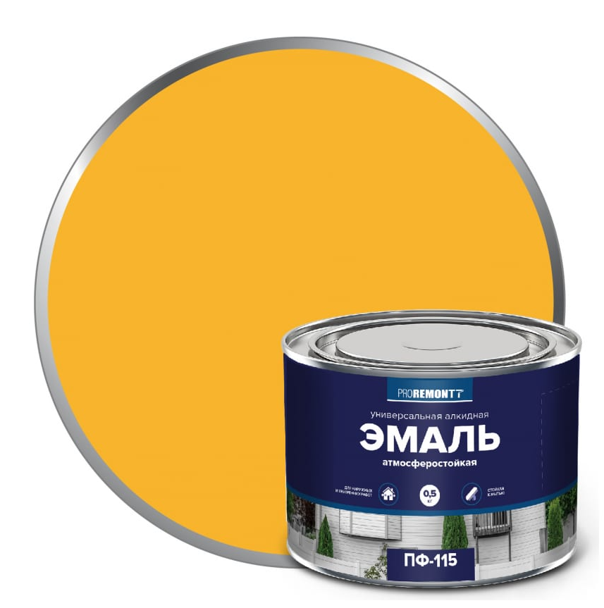 ПРОРЕМОНТ  эмаль ПФ-115 Желтый 0,9 кг.