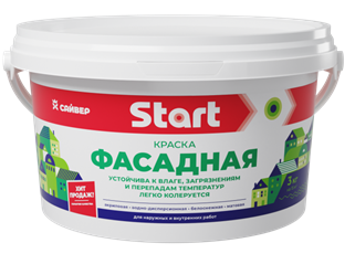 СТАРТ краска ВД для фасадов белоснежная  1 кг./