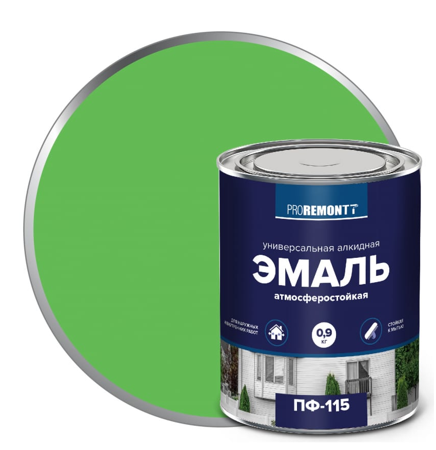ПРОРЕМОНТ  эмаль ПФ-115 Салатовый 1,9 кг.