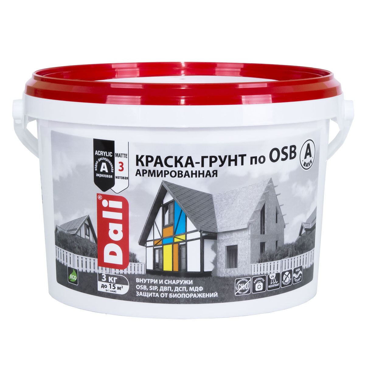 Дали краска-грунт по OSB армированная (базаА) -3 кг