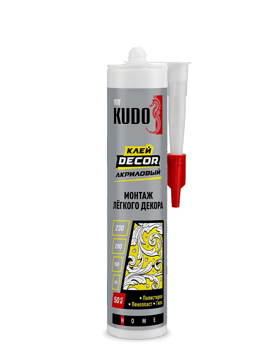 Клей KUDO универс.конструк.сильной фиксации на кауч.основе, КВК-405 беж 300мл