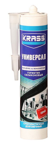 Красс герметик универсальный силиконовый серый 300мл