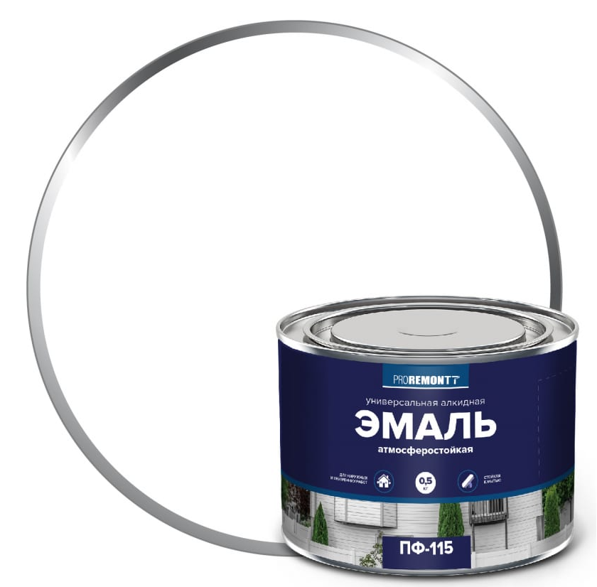 ПРОРЕМОНТ эмаль ПФ-115 Белый  0,5кг