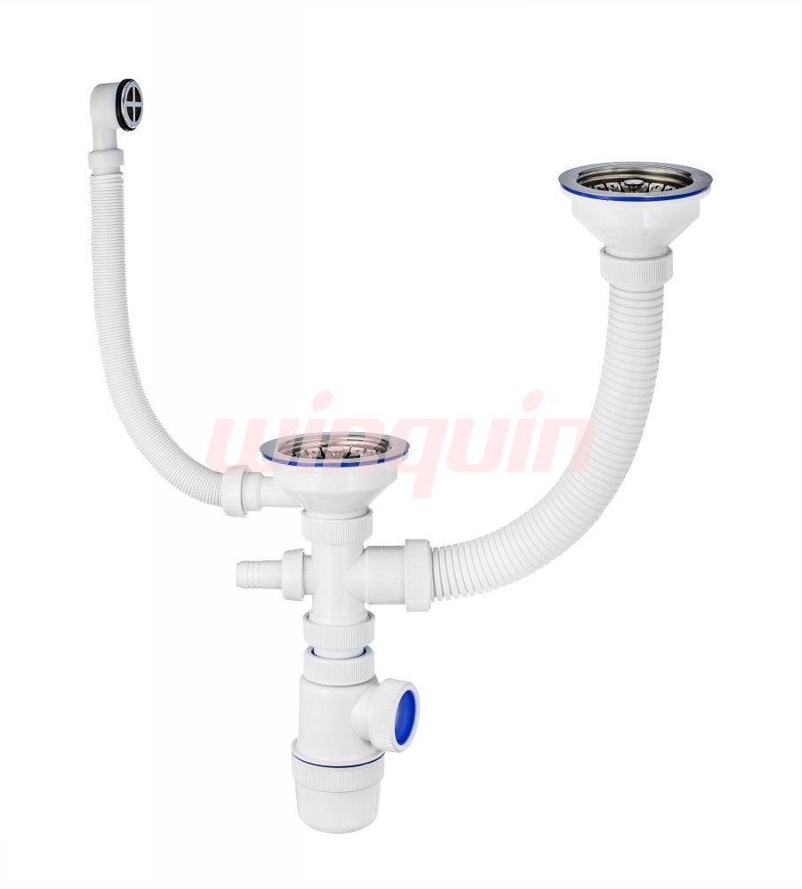 Сифон для мойки 3 1/2(114мм)х40с мет.реш.40х40х50 Aquant