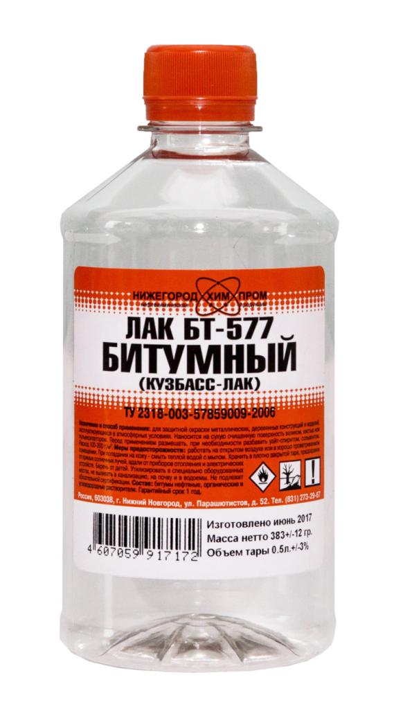 НХП Лак битумный БТ-577 0,5л. ПЭТ
