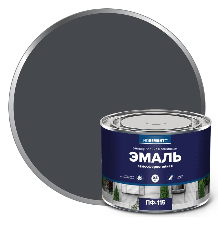 ПРОРЕМОНТ Эмаль ПФ-115 Графит 1,9кг