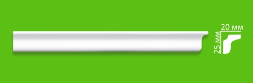 Плинтус потолочный АМ/КМ-25 белый 2м 20*25