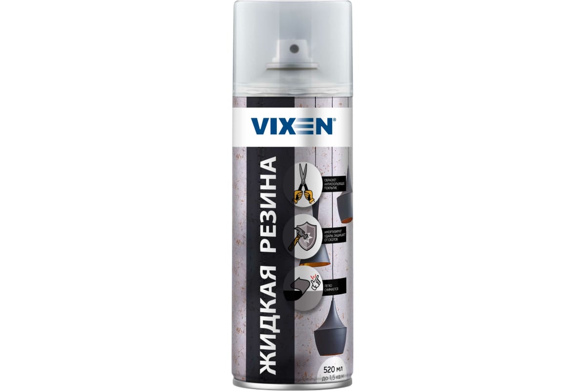 Жидкая резина прозрачная глянцевая VIXEN 520мл аэрозоль